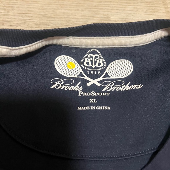 Brooks Brothers ProSport Tennis T-Shirt Raglan Athletic Top XL Green Navy Mens - Picture 3 of 6